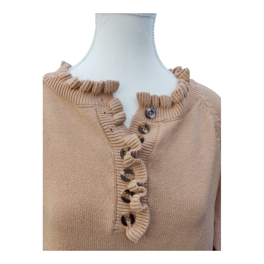 BTFBM Tan Ruffle Sweater - Picture 4 of 5
